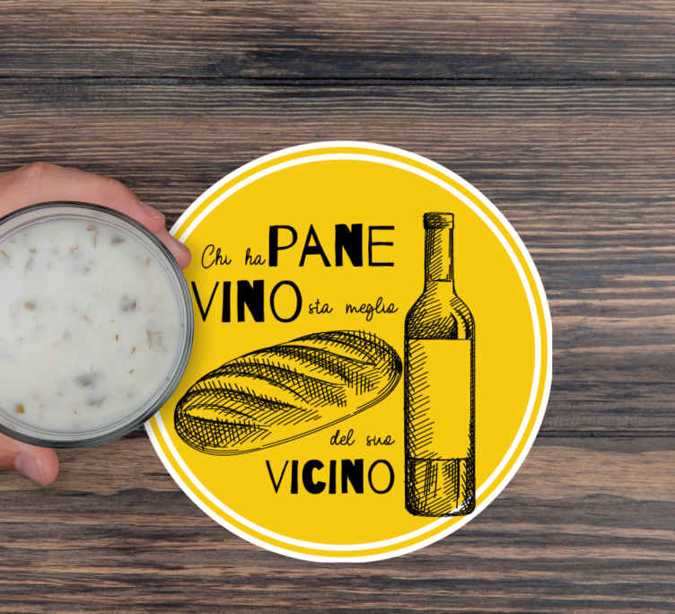 Posavasos Con Texto Con Texto De Pan Y Vino TenVinilo