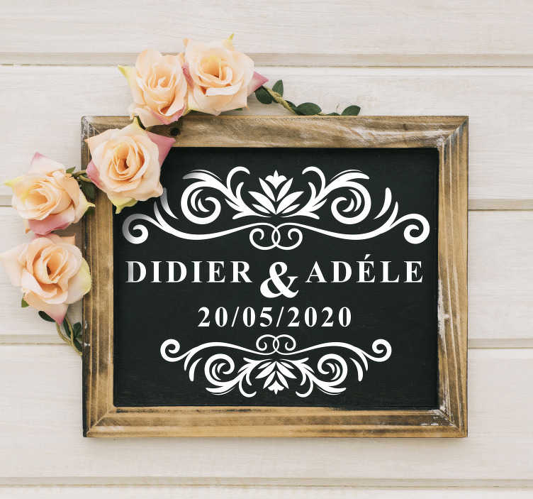 Sticker De Mariage Couple Et Date TenStickers