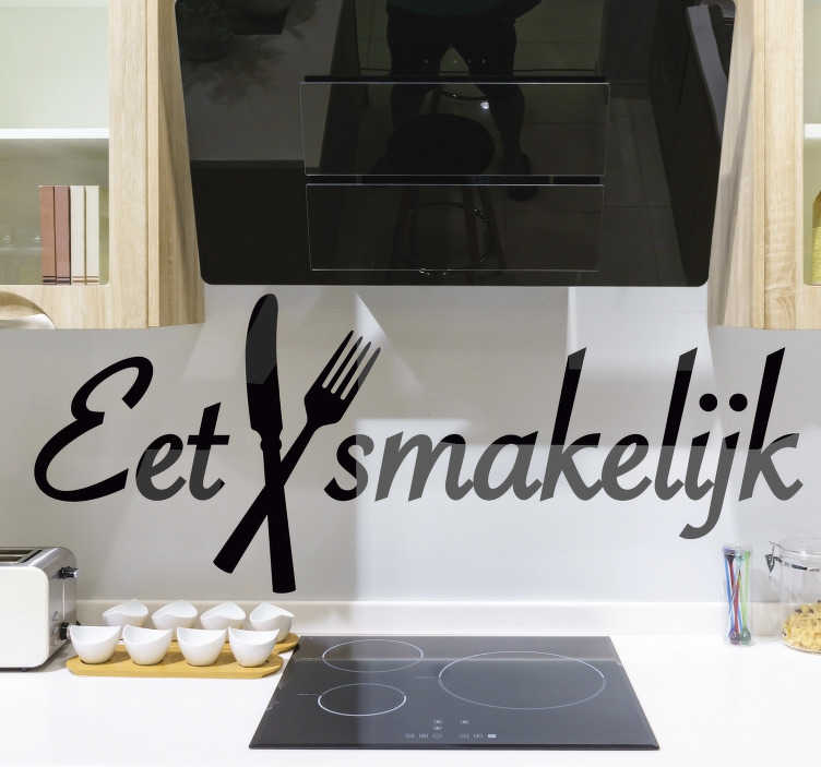 Muursticker Keuken Tekst Eetsmakelijk Tenstickers