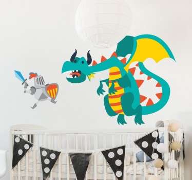 Wallstickers Drage Dinosaurus Stil Tegninger Tenstickers