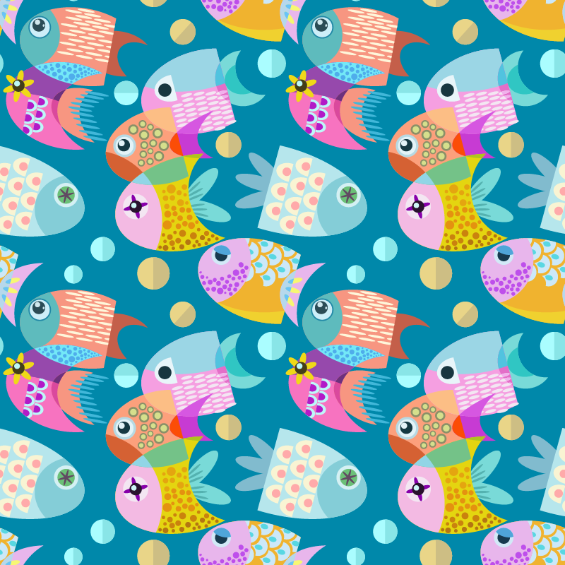 Sticker Pour Meuble Petits Poissons TenStickers