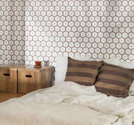 Geometric Honeycomb Bees Headboard Wall Decal TenStickers