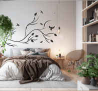 Gren med fugle Træ wallsticker TenStickers