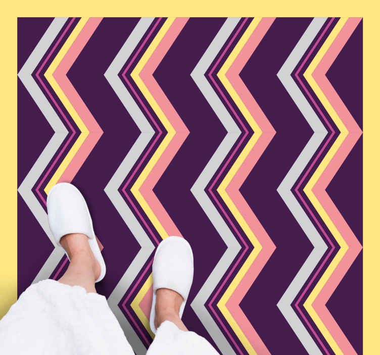 Alfombra vinilo cuadrada Líneas minimalistas en zig zag multicolo