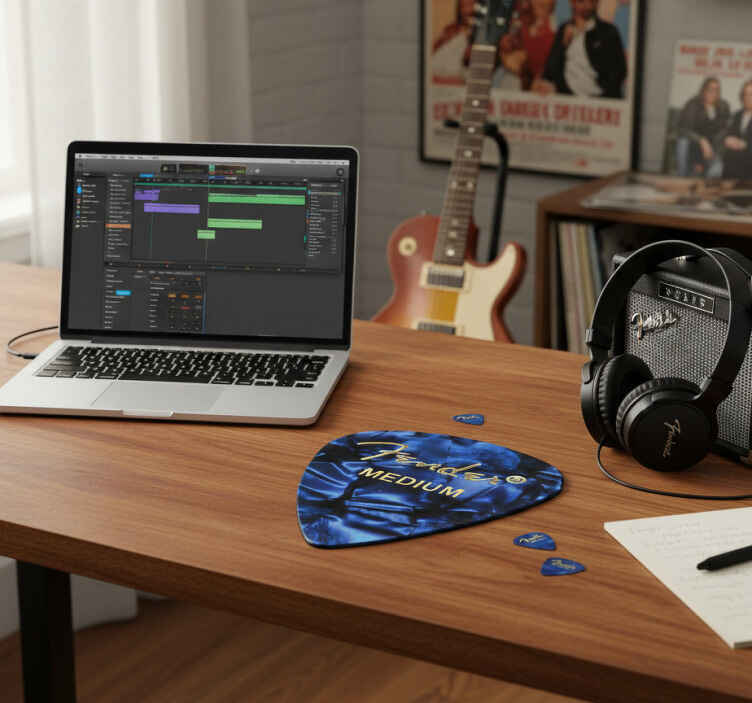 Alte mouse pad-uri cu pick de chitar fender albastru - TenStickers