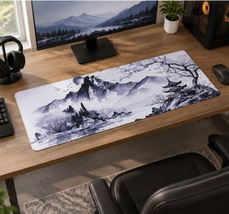 Gaming mouse pad xxl japanese landscape design - TenStickers