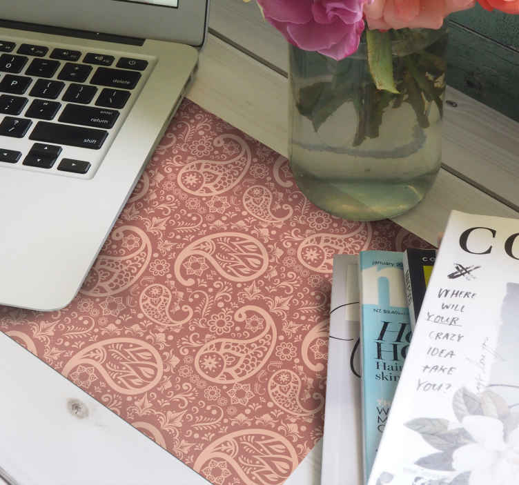 Tapis de souris paisley avec fond coloré