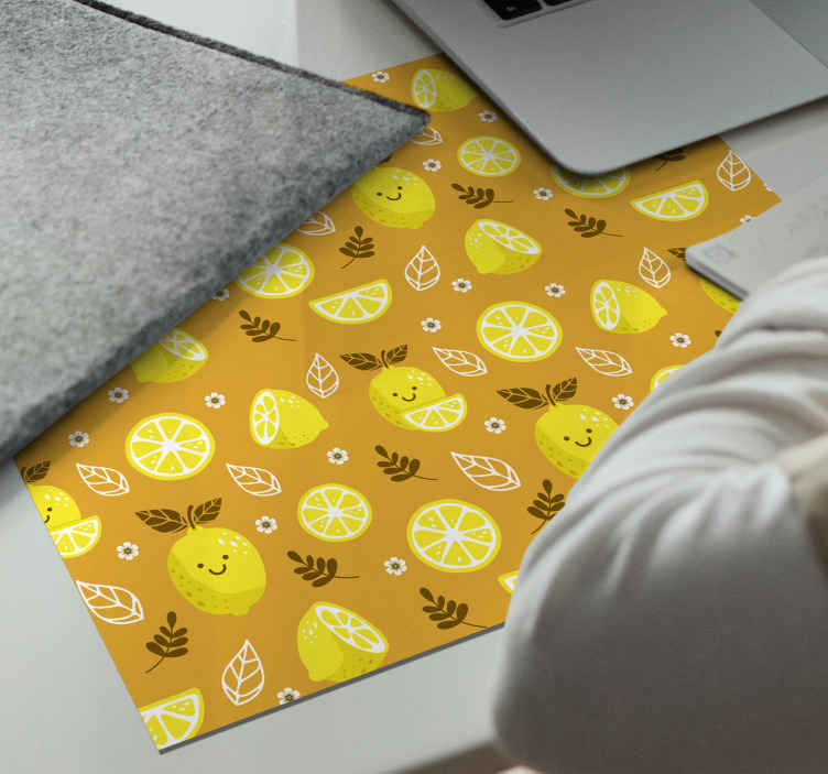 Podložka pod myš so vzorom veselé citróny - Tenstickers