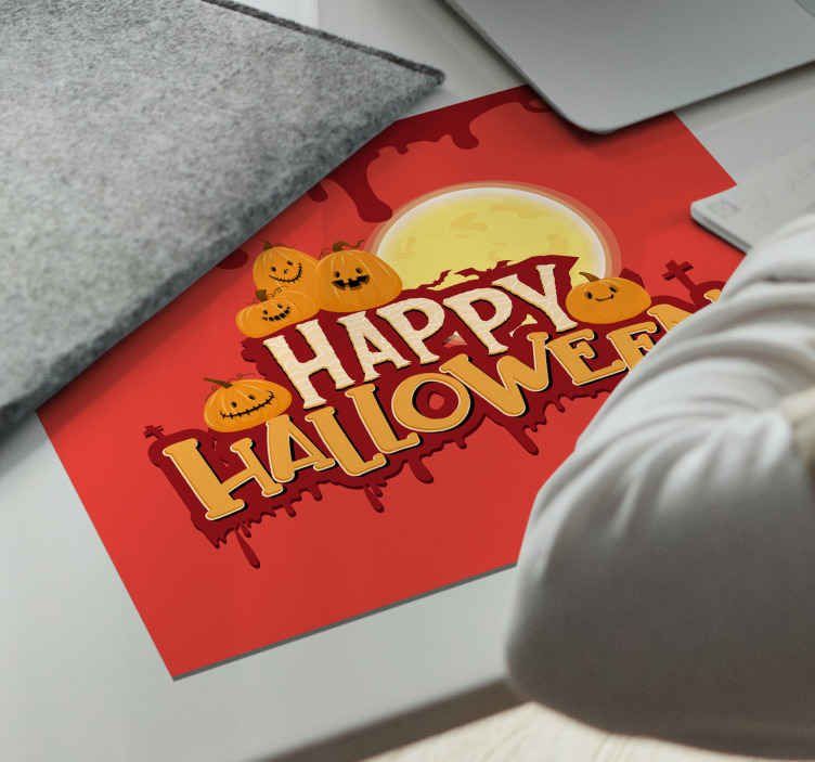 Feliz halloween con sangre más alfombrillas de ratón