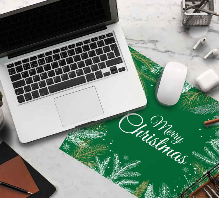 Merry Christmas green more mousepads - TenStickers
