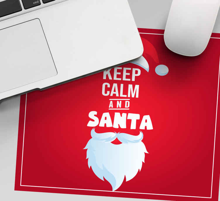 Mantén la calma y santa navidad alfombrilla ratón - TenVinilo