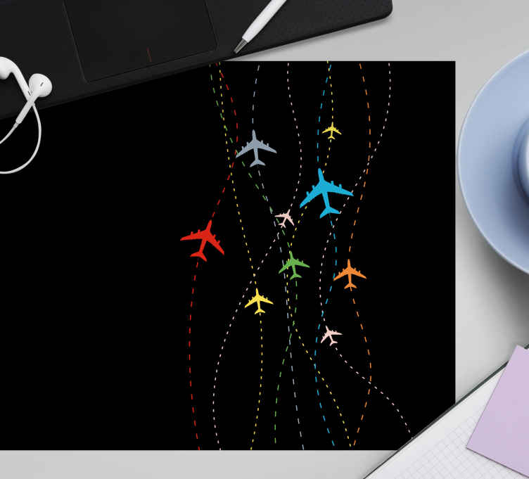 Mouse pad gaming estelas de aviones coloridas - TenVinilo