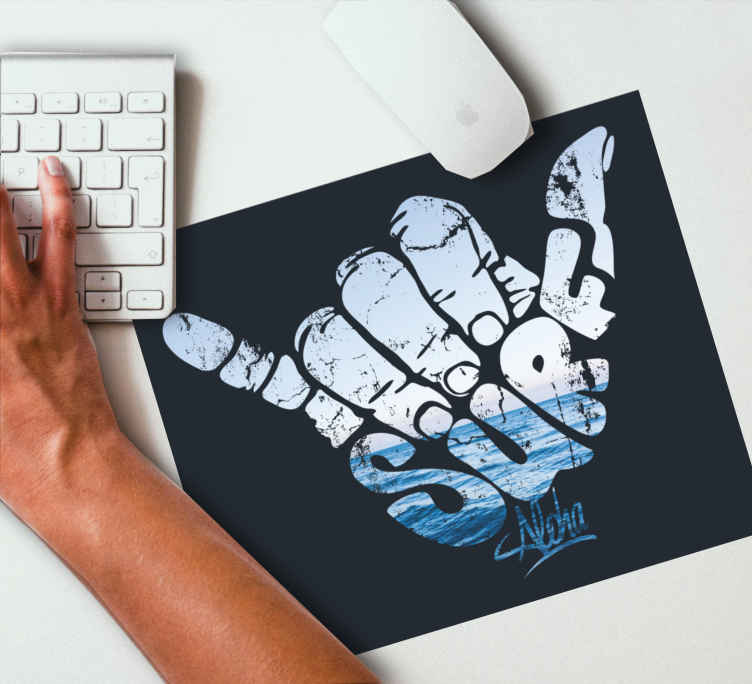 Tapis de souris original geste de la main shaka - TenStickers