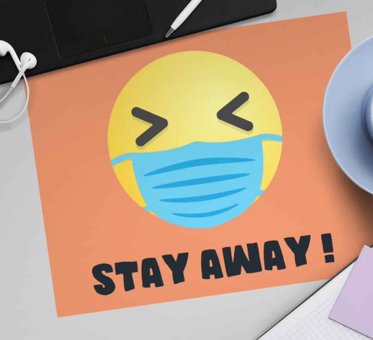 Mouse pad quotes emoji with mask - TenStickers
