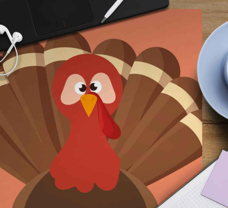 Peeping thanksgiving turkey more mousepads - TenStickers