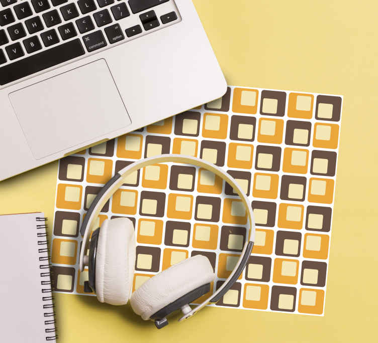 70-luvun neliön kuvio kuvio hiirimatto - Tenstickers