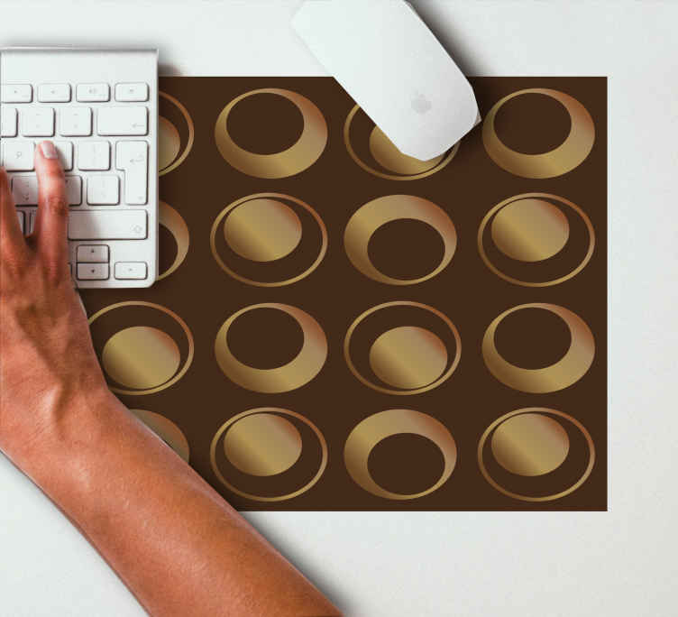 70’s golden circles mouse pad patterns - TenStickers