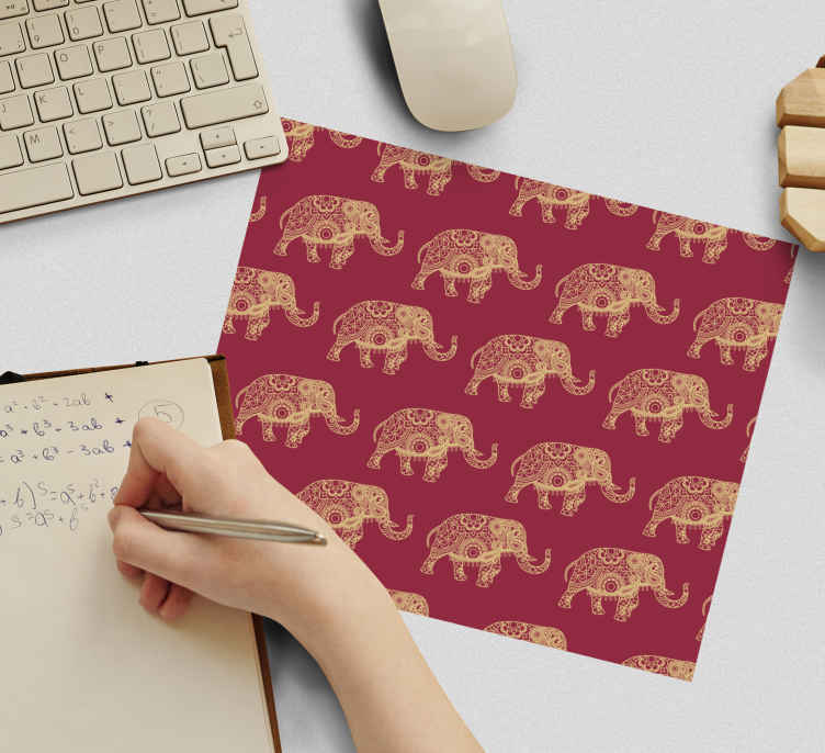 Mouse pad patterns playful elephant design - TenStickers