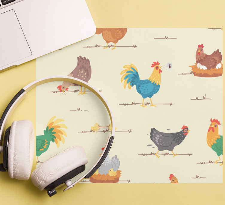 Original mouse pad colorful chicken designs - TenStickers