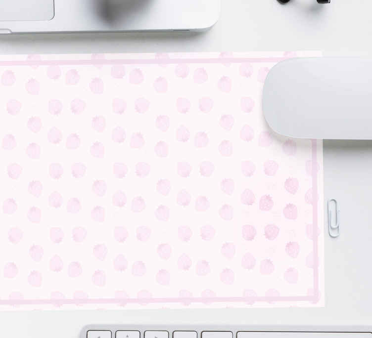 Mouse pad originale Motivo fragole su rosa