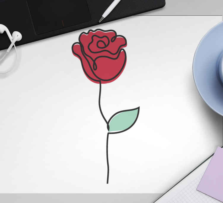 Oryginalna podkładka pod mysz z stylizowanym kwiatem - TenStickers