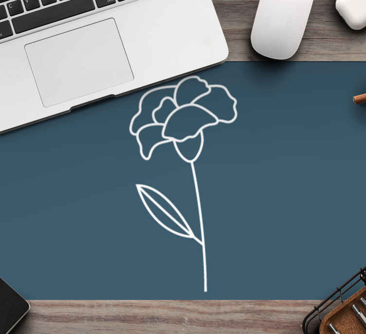 Mouse pad original contorno de flor minimalista - TenVinilo