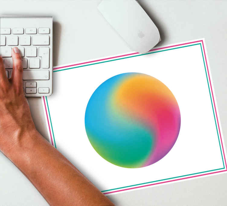 Podložka pod myš so vzorom farebná gradientová guľa - Tenstickers
