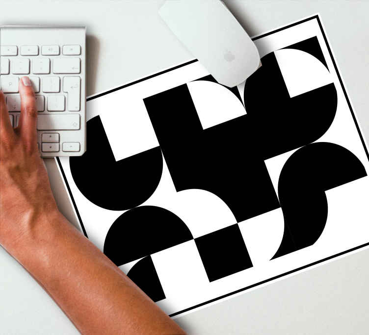 Mouse pad originale Modello di arte geometrica del cerchio nero