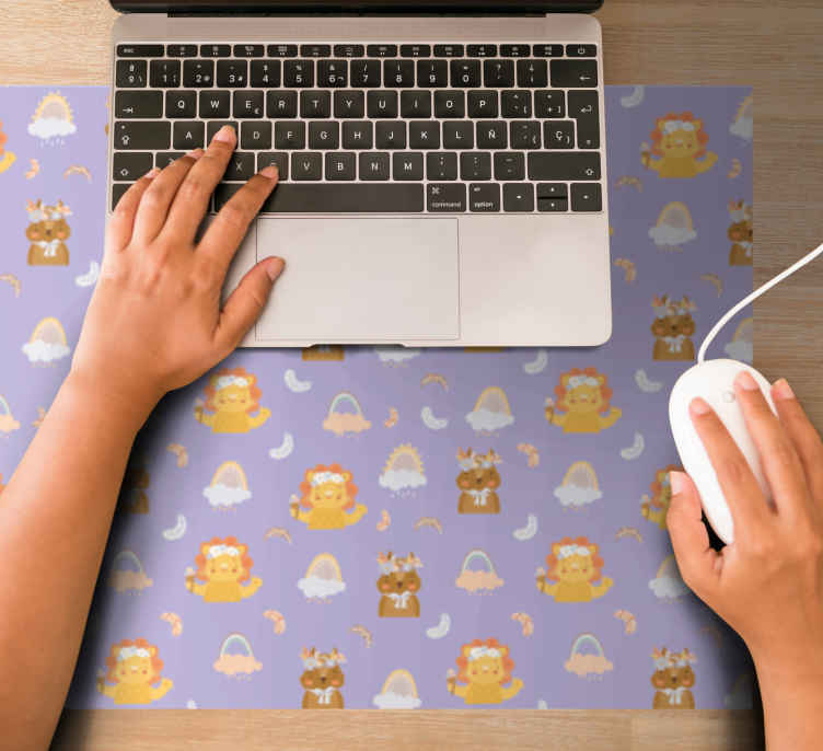 Anime mousepad with adorable animal characters - TenStickers