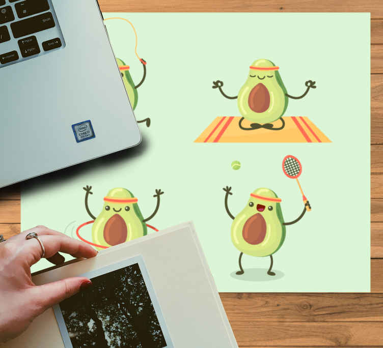 Mouse pad original cu personaje jucăușe de avocado - TenStickers