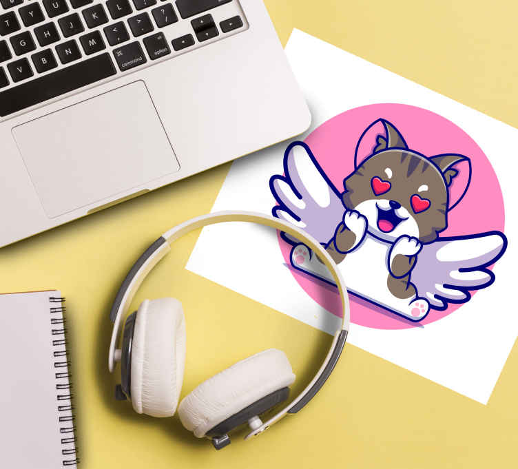 鼠标垫动漫可爱飞翔猫 - TenStickers