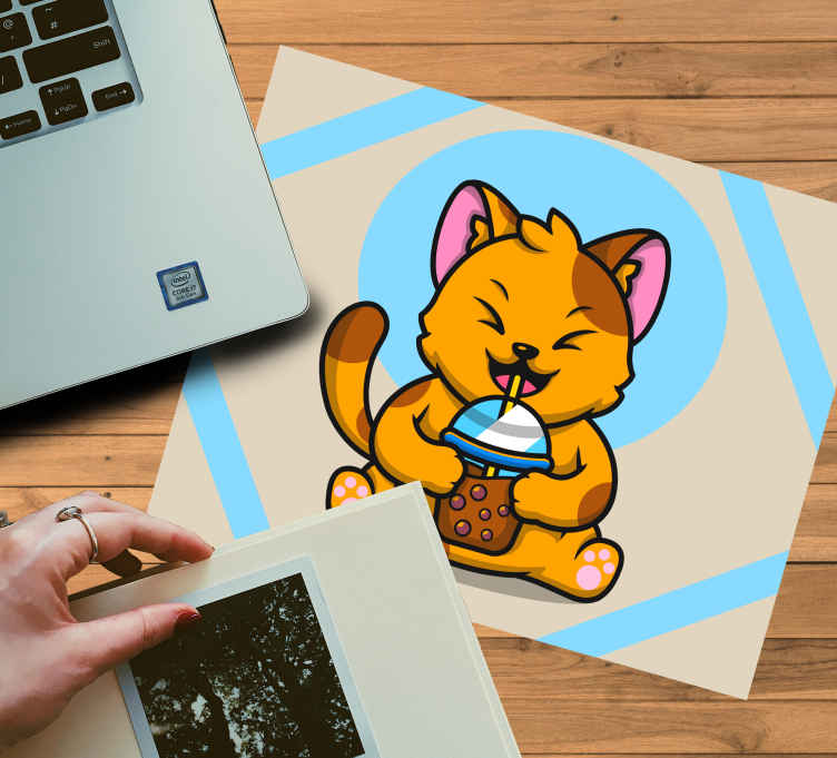 Mouse pad originale Gatto che beve cioccolato