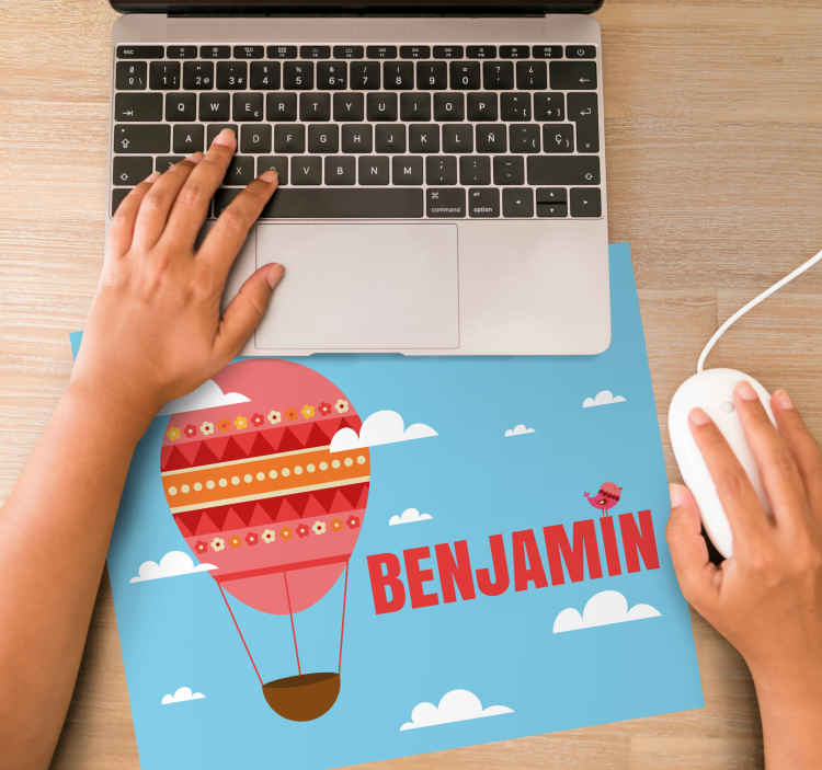 Red balloon on the sky personalised mouse mat - TenStickers