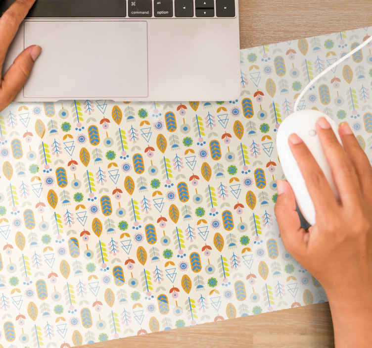Musematte tekstur med naturinspirert bladmotiv - Tenstickers