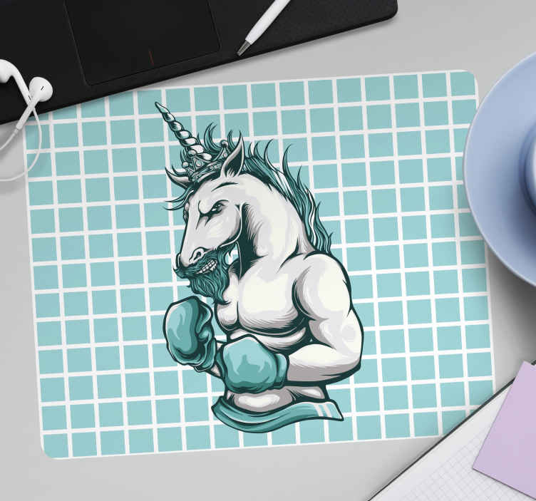 Mouse pad original ilustrație boxer unicorn - TenStickers
