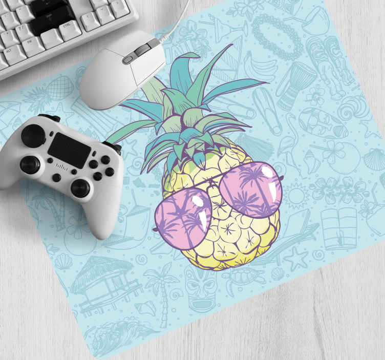 Mouse pad originale Cartone animato di ananas hawaiano