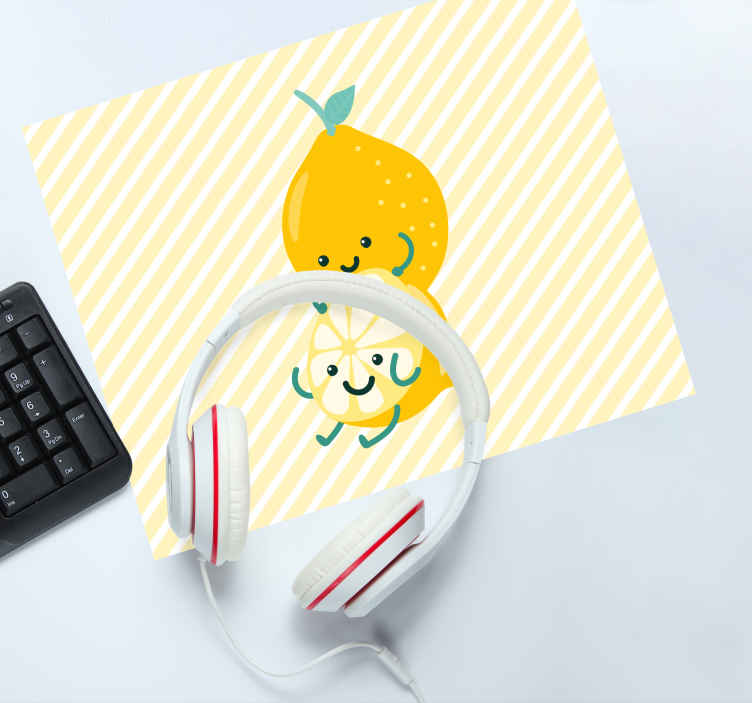 元のマウスパッドかわいいフルーツキャラクター - TENSTICKERS