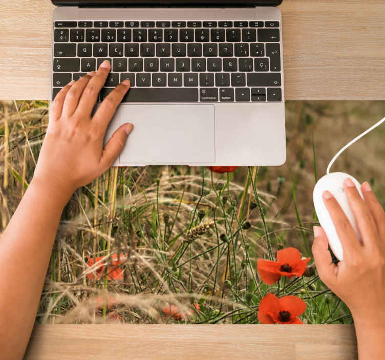 Mouse pad originale Campo di papaveri rossi