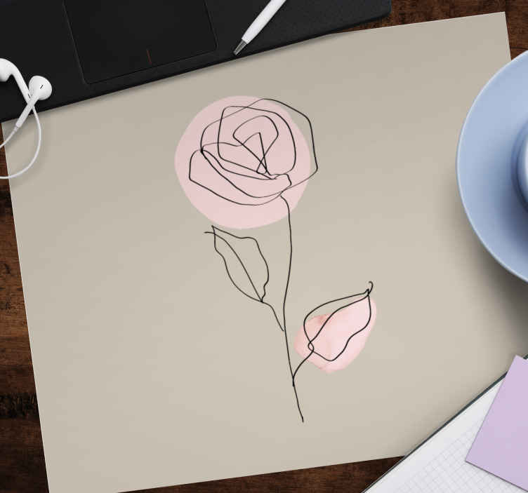 Mouse pad originale Acquerello rose bianche astratte