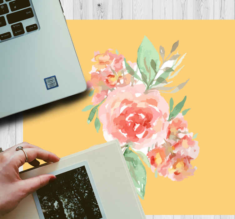 Mouse pad originale Pittura vintage rosa gialla