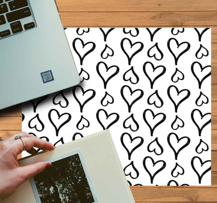 Podkładka pod mysz z wzorami motyw radosnych serc - TenStickers