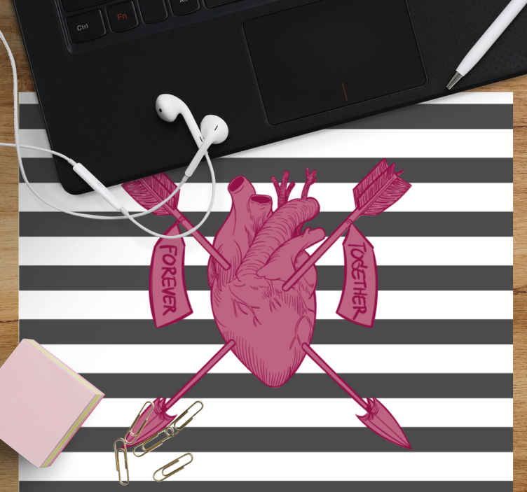 Tekst musemåtte med hjerte symbol og pile - TenStickers