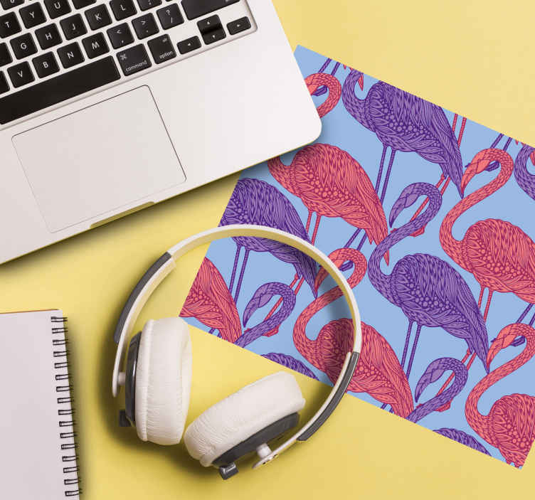 Mouse pad originale Motivo fenicotteri colorati