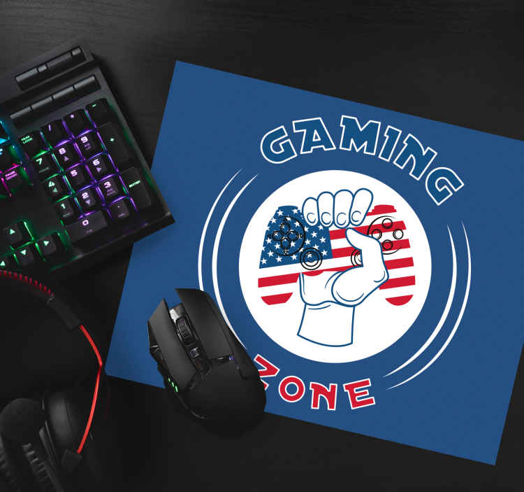 USA flag game controllers gaming mouse pad - TenStickers