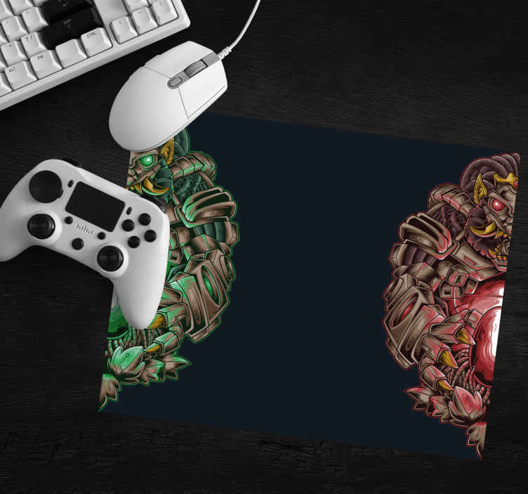 Tappetino gaming Mostro verde e rosso