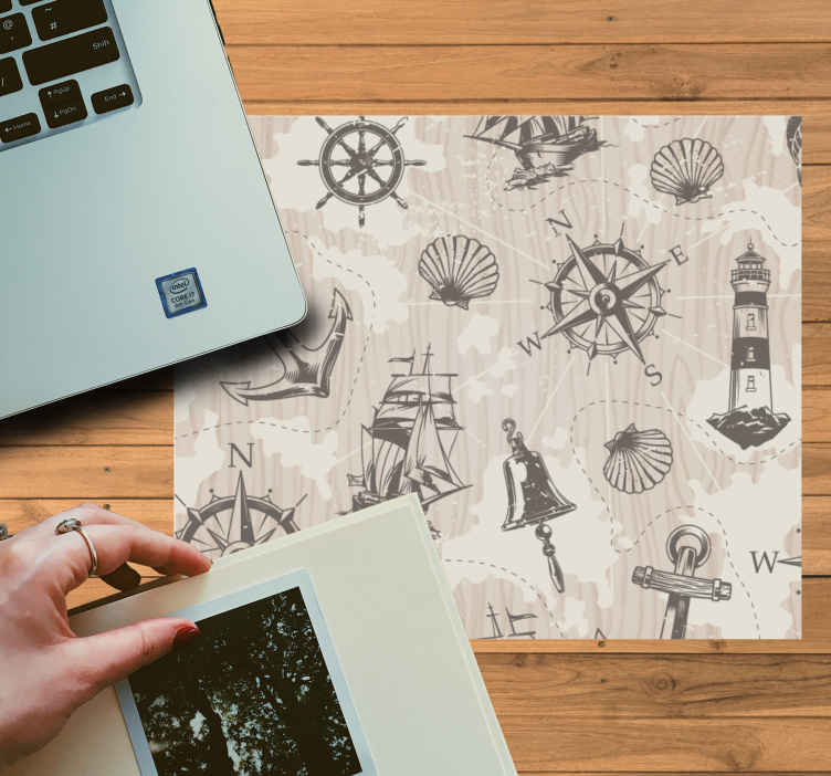 Podložka pod myš mapa světa námořní dobrodružství - TenStickers