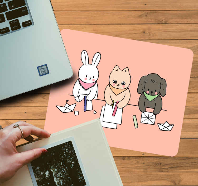 元のマウスパッドかわいい動物の友達 - TENSTICKERS
