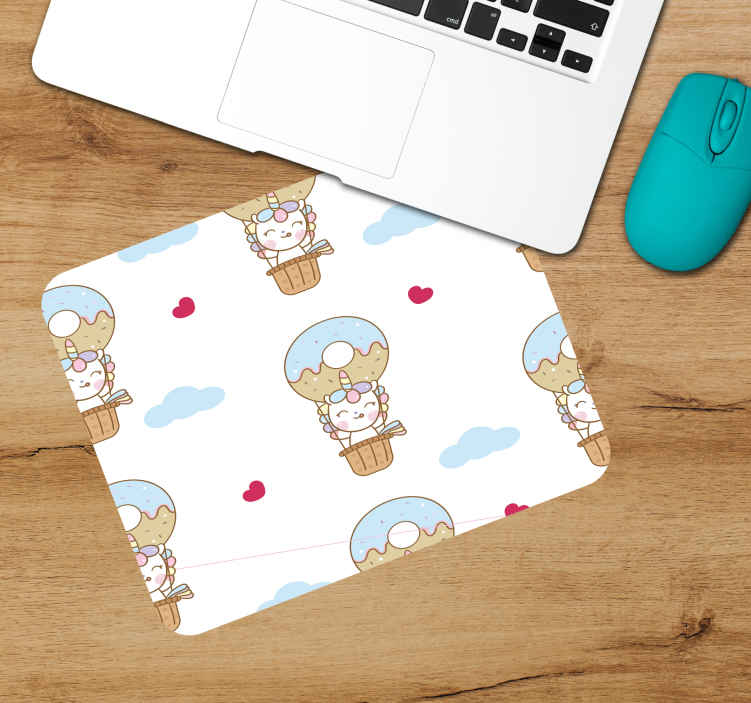 Mouse pad originale Modello unicorno e ciambelle