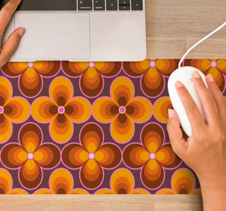 Modernus pelės kilimėlis su retro gėlių motyvu - „Tenstickers“