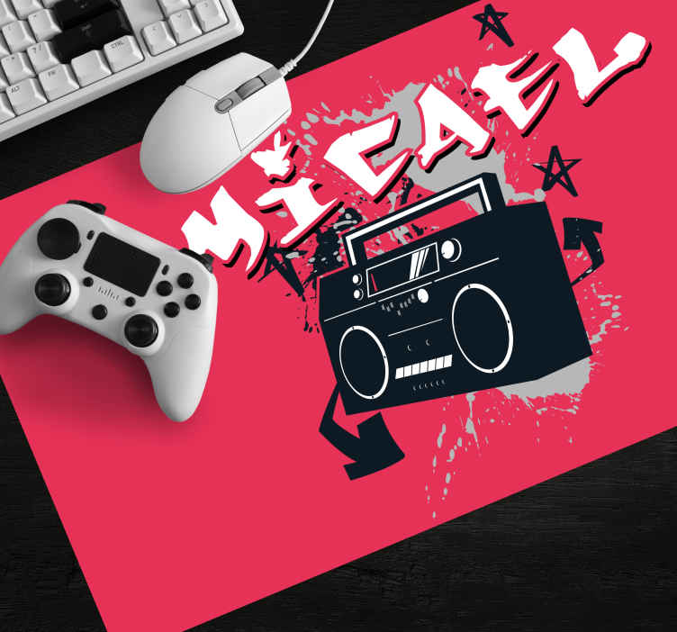 Mouse pad pentru gaming cu grafică retro boombox - TenStickers